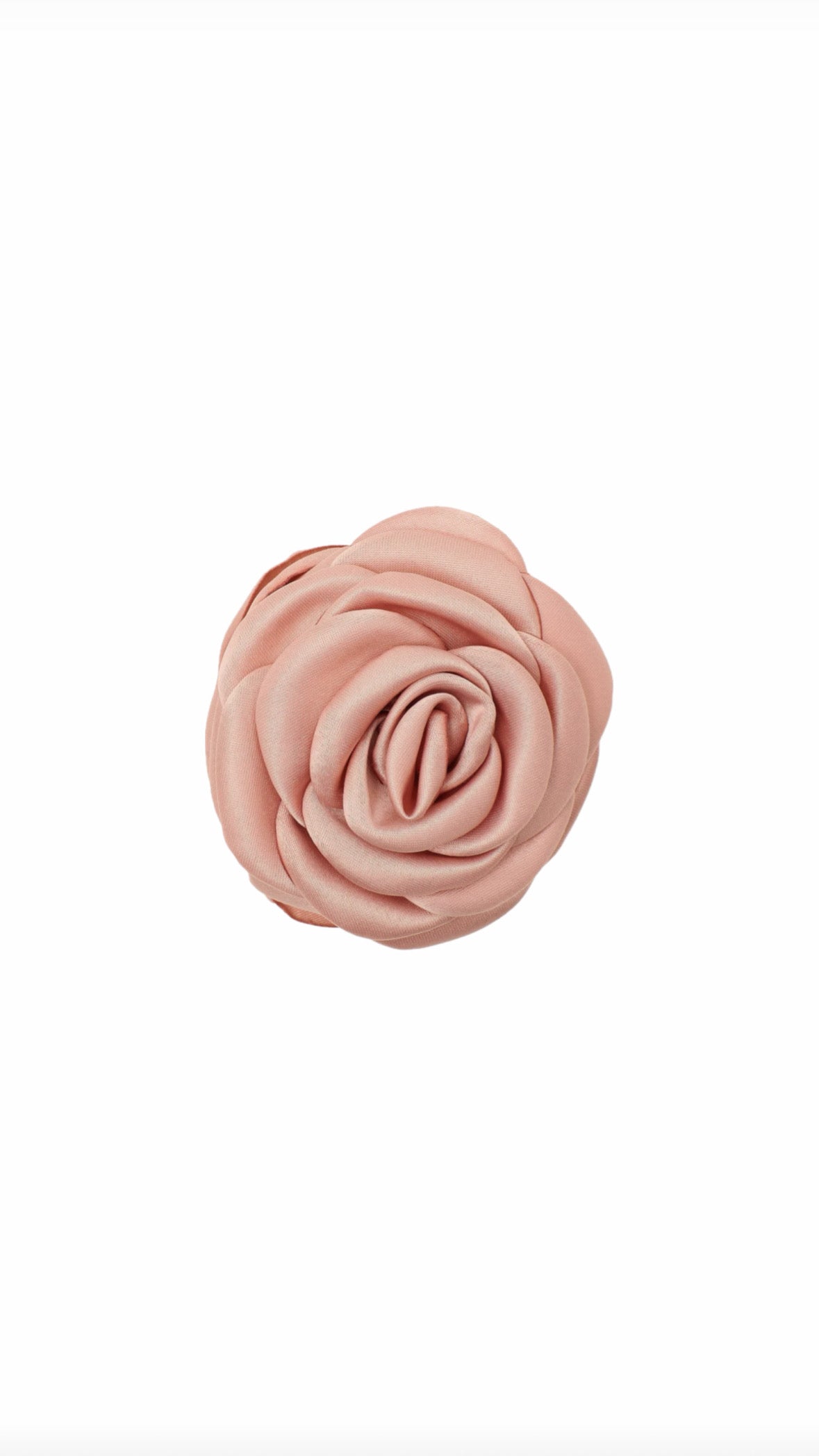 Small satin rose claw - Nude